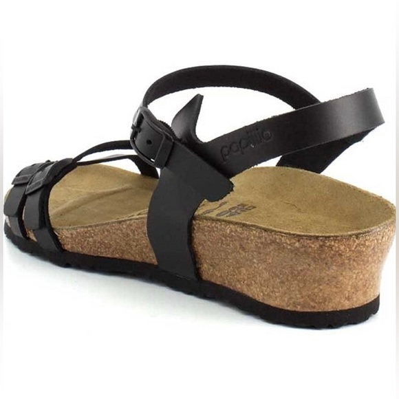 Wedges Sandals Papillo Sandals black faux leather upper strappy sandals EU 40 - Picture 4 of 5